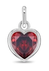 stunning sterling silver heart love January birthstone baby charm 